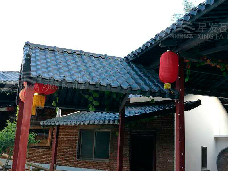園林建筑搭建樹(shù)脂瓦涼亭，將景觀與藝術(shù)融合，別具一格！